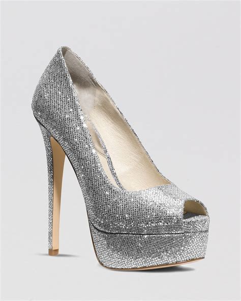 michael kors silver high heels
